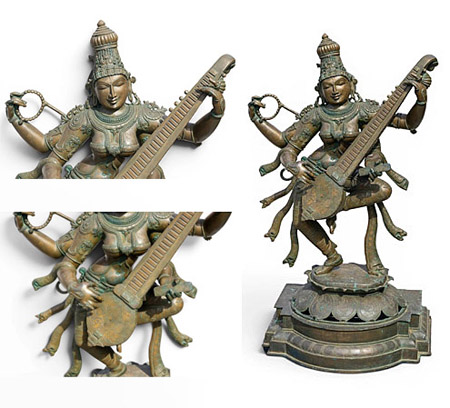 Hindu Goddess 'Saraswati' Statue - Hartenberger World Musical ...